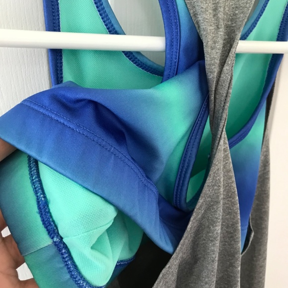 Old Navy Active gray blue green Go Dry Sports Tank Bra Girls 10 / 12 (Big Kids) - Picture 13 of 16